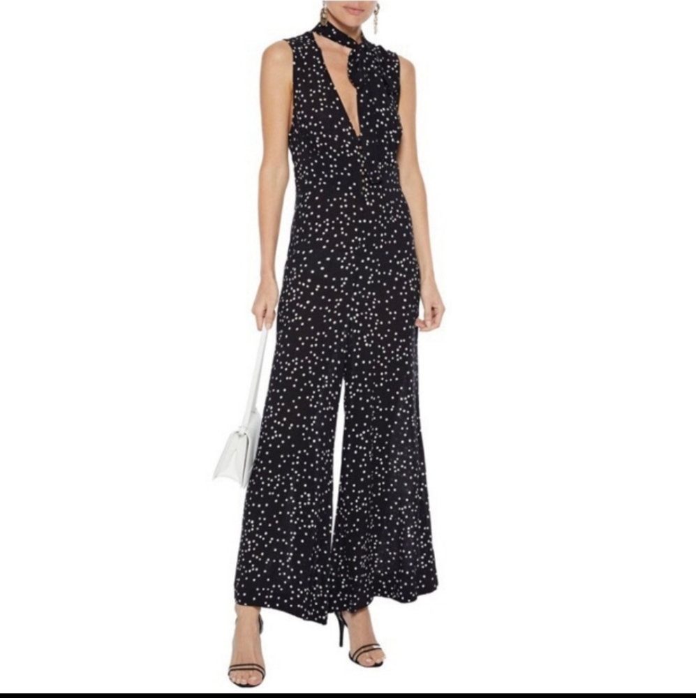 Zimmerman-empire jumpsuit-ivory with polka dots
